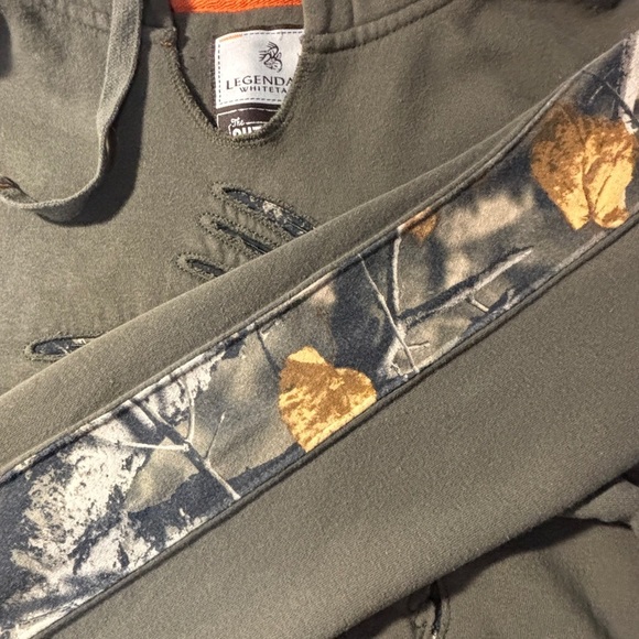 Legendary Whitetails Green Hoodie Camo Deer Head Appliqué Outdoors  Size M SKU23 - Picture 6 of 8